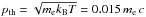 Mathematical equation: \hbox{$p_\mathrm{th} = \sqrt{m_\mathrm{e} k_\mathrm{B} T} = 0.015\,m_\mathrm{e}\,c$}