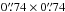 Mathematical equation: \hbox{$0\farcs74 \times 0\farcs74$}