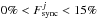 Mathematical equation: \hbox{$0\%<F^j_{\rm sync}<15\%$}