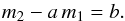 \begin{equation} m_2 - a\,m_1 = b. \label{eq:single_offset} \end{equation}