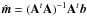 \hbox{$\hat{\vec{m}} = (\mathbf{A}^t\mathbf{A})^{-1} \mathbf{A}^t \vec{b}$}