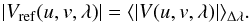 \begin{equation} \label{eq:average} {|V_{\mathrm{ref}}(u,v,\lambda)| = \langle|V(u,v,\lambda)|\rangle_{\Delta\lambda}}. \end{equation}