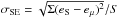 \hbox{$\sigma_{\rm SE}=\sqrt{\Sigma(e_{\rm S}-e_{\mu})^2}/S$}