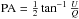 \hbox{${\rm PA}=\frac{1}{2}\tan^{ - 1}\frac{U}{Q}$}