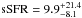 \hbox{${\rm sSFR}=9.9^{+21.4}_{-8.1}$}