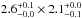 \hbox{$2.6^{+0.1}_{-0.0}\times 2.1^{+0.0}_{-0.1}$}