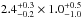 \hbox{$2.4^{+0.3}_{-0.2}\times 1.0^{+0.5}_{-1.0}$}