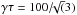 \hbox{$\gamma \tau = 100/\!\!\sqrt(3)$}