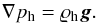 \begin{equation} \nabla p_{\rm h} = \varrho _{\rm h} \vec{g} . \label{eq:B568} \end{equation}