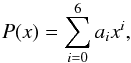 \appendix \setcounter{section}{5} \begin{equation} \label{eq:poli} P(x)=\sum_{i=0}^{6}a_{i} x^{i}, \end{equation}