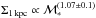 \hbox{$\Sigma_{1\,{\rm kpc}}\propto\mathcal{M}_*^{(1.07\pm0.1)}$}