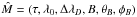 \hbox{$\hat{M} = (\tau, \lambda_0, \Delta\lambda_D, B, \theta_B, \phi_B)$}