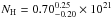 \hbox{$N_{\rm H} = 0.70^{0.25}_{-0.20}\times10^{21}$}