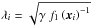 \hbox{$\lambda_{i} = \sqrt{\gamma~f_{1}\left(\vec{x}_{i}\right)^{-1}}$}
