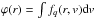 \hbox{$\varphi(r)=\int f_{q}(r,v)\textnormal{d}v$}