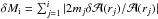 \hbox{$\delta M_{\rm i}=\sum_{j=1}^{i} |2m_{j}\delta \mathcal{A}(r_{j})/\mathcal{A}(r_{j})| $}