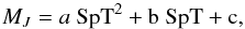 \begin{equation} M_J = a~\rm{SpT}^2 + b~\rm{SpT} + c, \end{equation}