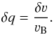 \appendix \setcounter{section}{1} \begin{equation} \delta q = \frac{ \delta\varv }{ \varv_\mathrm{B} }. \end{equation}