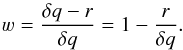 \appendix \setcounter{section}{1} \begin{equation} \varw = \frac{ \delta q - r }{ \delta q } = 1 - \frac{ r }{ \delta q }. \end{equation}