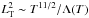 \hbox{$L_{\rm T}^2 \sim T^{11/2}/\Lambda(T)$}