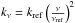 Mathematical equation: \hbox{$k_\nu = k_{\rm ref} \left( \frac{\nu}{\nu_{\rm ref}} \right)^2$}