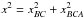 \hbox{$x^2 = x_{BC}^2 + x_{BCA}^2$}