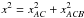 \hbox{$x^2 = x_{AC}^2 + x_{ACB}^2$}