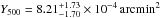 \hbox{${Y_{500}} = 8.21^{+1.73}_{-1.70} \times 10^{-4} \, \mathrm{arcmin^2}$}