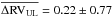 \hbox{$\overline{\Delta \mathrm{RV}_\mathrm{UL}} = 0.22 \pm 0.77$}