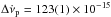 \hbox{$\Delta \dot \nu_{\rm p} = 123(1) \times 10^{-15}$}