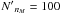 Mathematical equation: \hbox{$N{'}_{n_M}=100$}