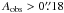 Mathematical equation: \hbox{$A_{{\rm obs}}>0\farcs18$}