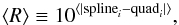 Mathematical equation: \begin{equation} \label{eq:ratio-spline-quad} \langle R \rangle \equiv 10^{\langle |{\rm spline}_i - {\rm quad}_i| \rangle}, \end{equation}