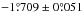 Mathematical equation: \hbox{$-1\fdg709 \pm 0\fdg051$}