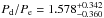 Mathematical equation: \hbox{$P_{\rm d}/P_{\rm e} = 1.578_{-0.360}^{+0.342}$}