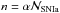 Mathematical equation: \hbox{$n = \alpha {\cal{N}}_{\rm SNIa}$}
