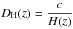 Mathematical equation: \hbox{$D_{\rm H}(z)=\displaystyle\frac{c}{H(z)}$}