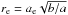 Mathematical equation: \hbox{$r_{\rm e}=a_{\rm e}\sqrt{b/a}$}