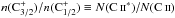 Mathematical equation: \hbox{$n({\rm C}_{3/2}^+)/n({\rm C}_{1/2}^+)\equiv N({\rm C\,\textsc{ii}}^*)/N({\rm C\,\textsc{ii}})$}