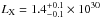 Mathematical equation: \hbox{$L_\mathrm{X} = 1.4^{+0.1}_{-0.1}\times 10^{30}$}