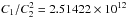 Mathematical equation: \hbox{$C_{1}/C_{2}^{2}=2.51422\times 10^{12}$}