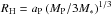 Mathematical equation: \hbox{$R_\mathrm{H}=a_\mathrm{P}\left(M_\mathrm{P}/3M_*\right)^{1/3}$}
