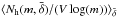 Mathematical equation: \hbox{$\langle N_{\rm h}(m,\bar \delta)/(V\log(m))\rangle_{\bar \delta}$}