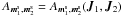 Mathematical equation: \hbox{${ A_{\bm{m}_{1}^{\rm s} , \bm{m}_{2}^{\rm s}} = A_{\bm{m}_{1}^{\rm s} , \bm{m}_{2}^{\rm s}} (\bm{J}_{1} , \bm{J}_{2}) }$}