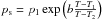 Mathematical equation: \hbox{$\psat=\press_\mathrm{1}\exp\left(b \frac{T-T_\mathrm{1}}{T-T_\mathrm{2}}\right)$}