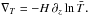 Mathematical equation: \hbox{$\delt=-\hp \, \partial_z \ln\tempm.$}