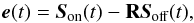 Mathematical equation: \begin{equation} \label{e} {\vec e}(t) = \sbe(t) - \R\sa(t), \end{equation}