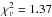 Mathematical equation: \hbox{$\chi^{2}_{ \nu} = 1.37$}