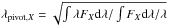 Mathematical equation: \hbox{$\lambda_{{\rm pivot},X} = \sqrt{\int \lambda F_{X} {\rm d}\lambda/\int F_{X} {\rm d}\lambda/\lambda}$}
