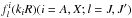 Mathematical equation: \hbox{$f_l^i(k_i R)(i=A,X;l=J,J')$}